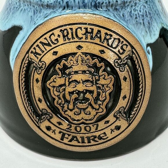 King Richard's Faire 2007 Coffee Mug Stein Cup Souvenir Grey Fox Pottery USA - Picture 2 of 5